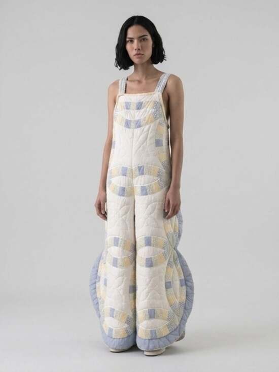Handmade Pants - Handmade SnowSuit Sleep Wear Jumpsuit Reworked Circle gingham Quilt M-L